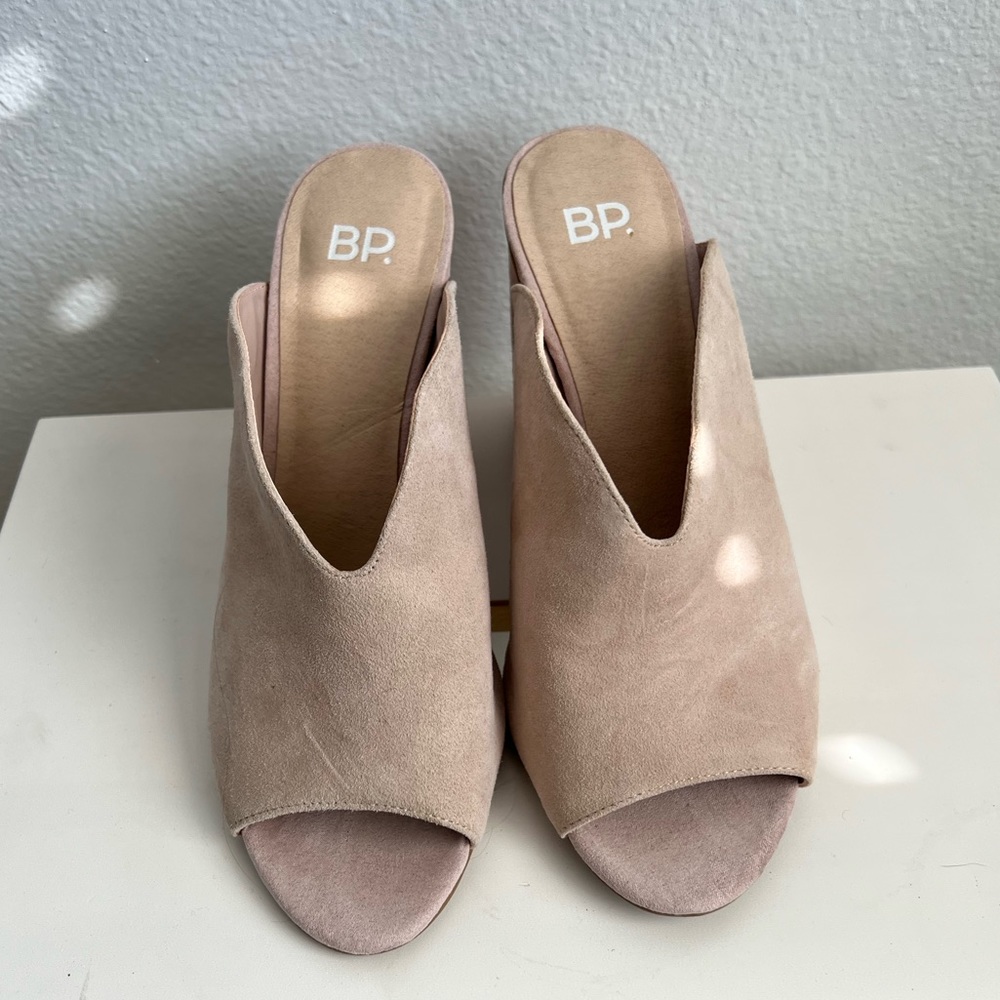 NEVER WORN Blush colored Heeled Slides by BP